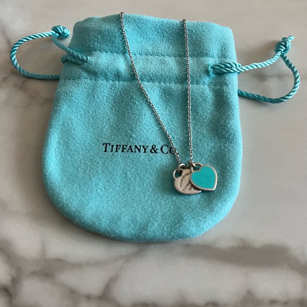 Tiffany & Co. - Double Heart Tag Pendant in Tiffany Blue , Mini